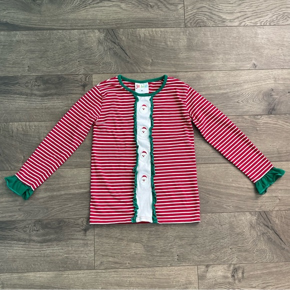 Jellybean by Smock Candy Girls Size 8 Embroidered Santa Claus Holiday Shirt - Picture 2 of 5